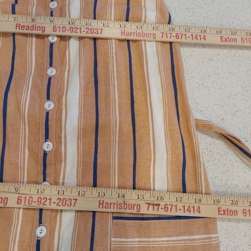 Lost + Wander Sun Dress XS Peach Stripe Button Front Lined Linen Blend NWOT - Picture 13 of 14